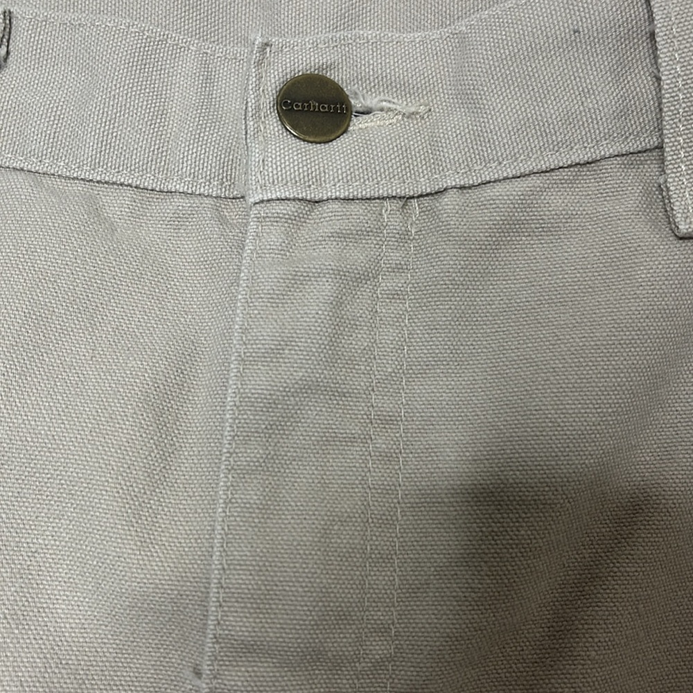 Carhartt Loose Straight Tan Washed Duck Dungaree Work Pants Men Size 44x32 - Picture 2 of 6